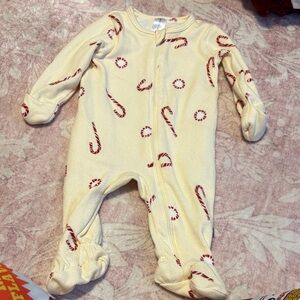 Festive Candy Cane Kids Footie Pajamas